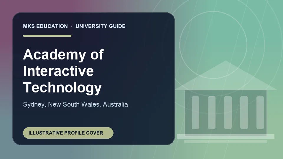 Illustrative MKS Education profile cover for Academy of Interactive Technology in Australia