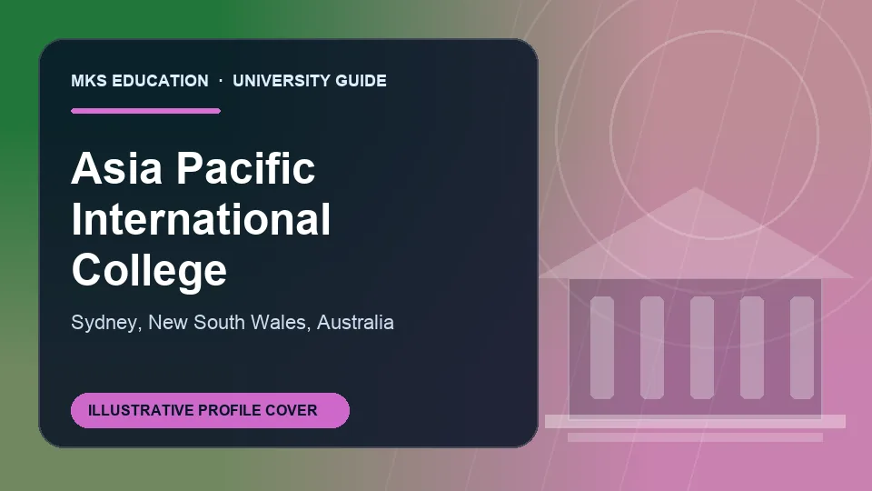 Illustrative MKS Education profile cover for Asia Pacific International College in Australia