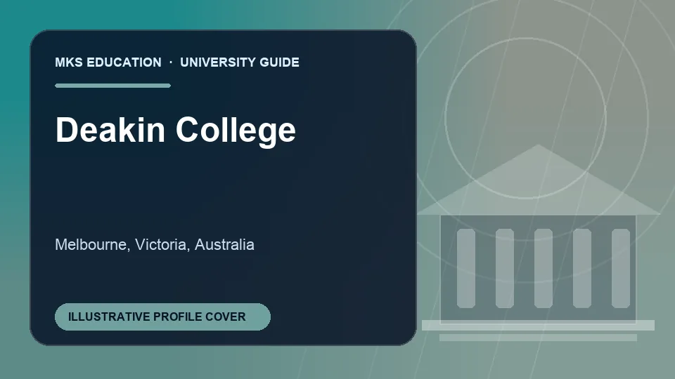 Illustrative MKS Education profile cover for Deakin College in Australia