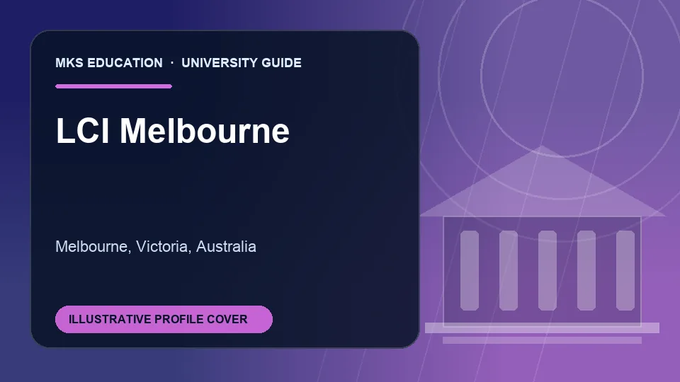 Illustrative MKS Education profile cover for LCI Melbourne in Australia