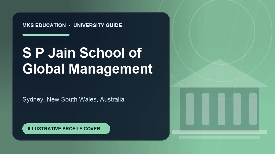 Illustrative MKS Education profile cover for S P Jain School of Global Management in Australia