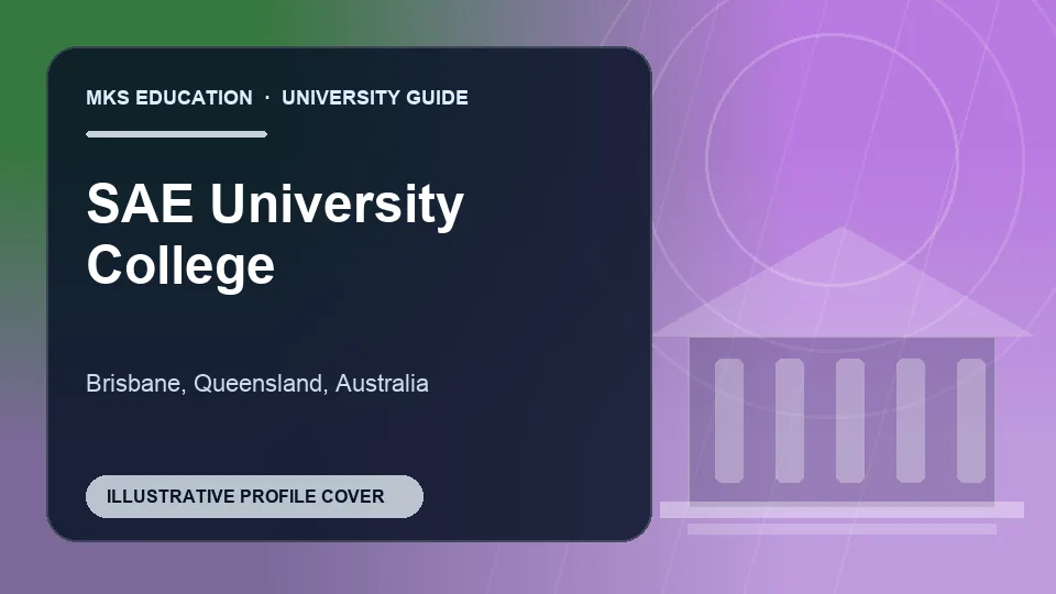 Illustrative MKS Education profile cover for SAE University College in Australia