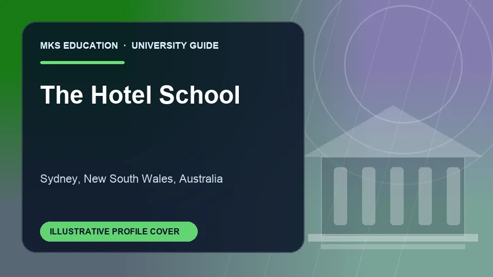 Illustrative MKS Education profile cover for The Hotel School in Australia