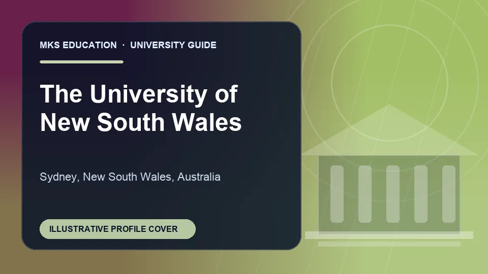 Illustrative MKS Education profile cover for The University of New South Wales in Australia