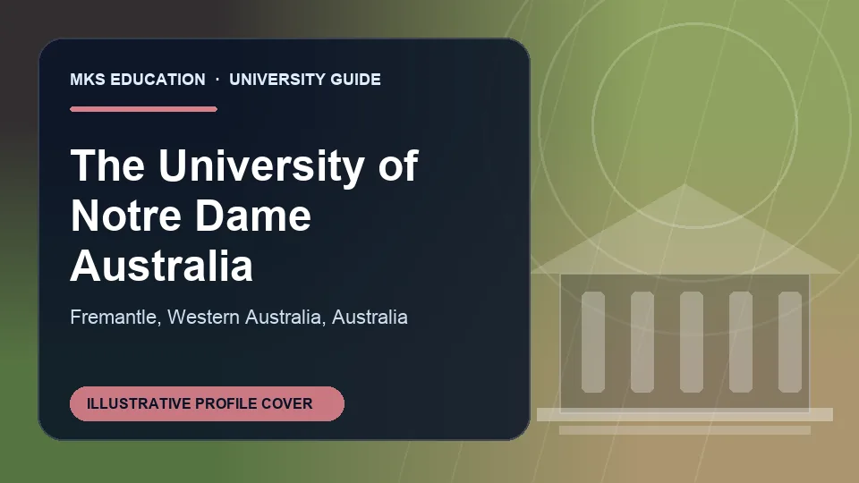 Illustrative MKS Education profile cover for The University of Notre Dame Australia in Australia