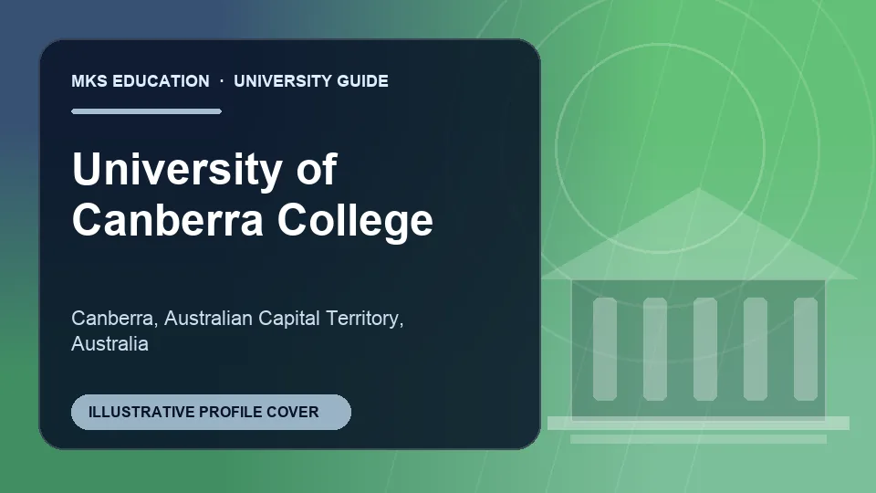 Illustrative MKS Education profile cover for University of Canberra College in Australia