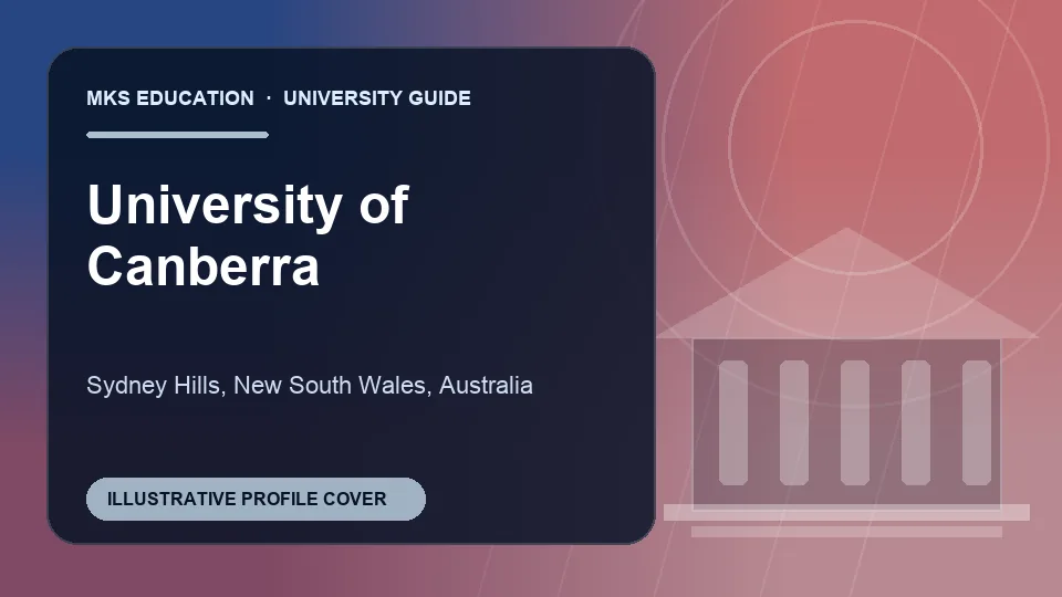 Illustrative MKS Education profile cover for University of Canberra in Australia