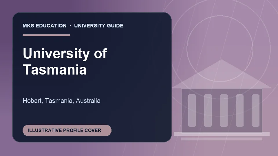 Illustrative MKS Education profile cover for University of Tasmania in Australia