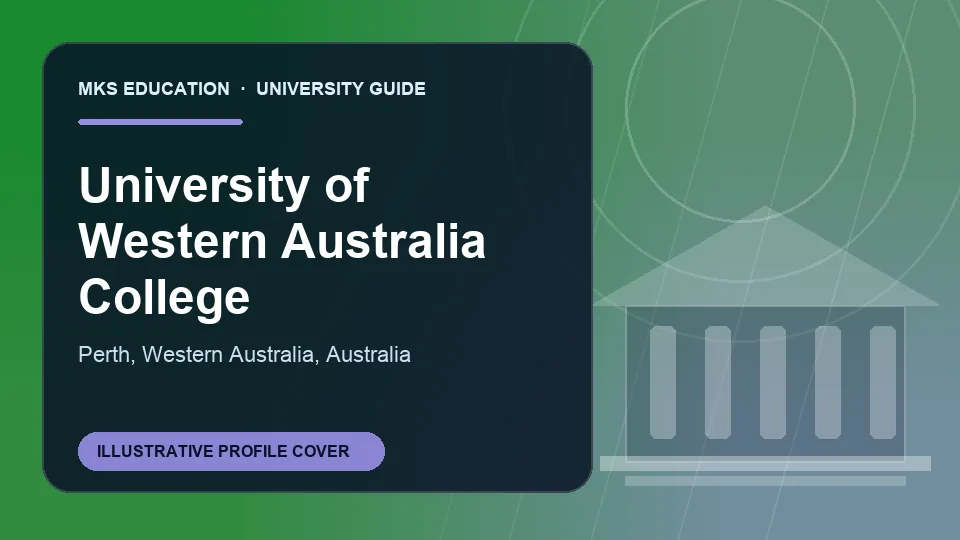 Illustrative MKS Education profile cover for UWA College in Australia