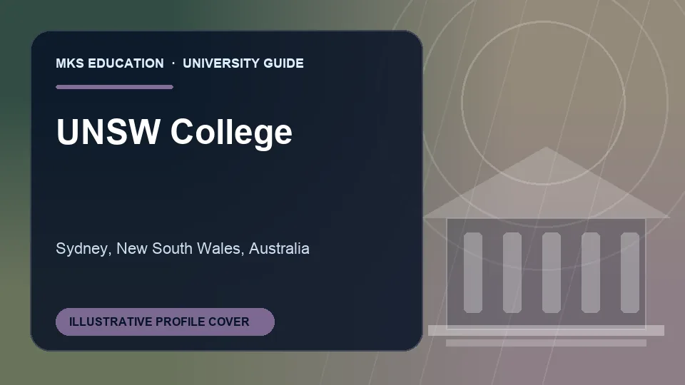 Illustrative MKS Education profile cover for UNSW College in Australia