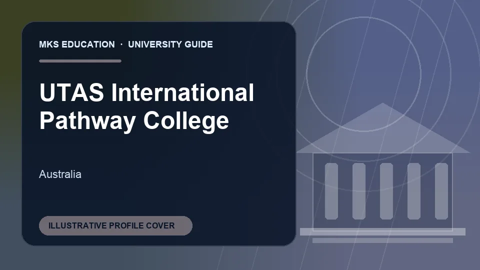 Illustrative MKS Education profile cover for UTAS International Pathway College in Australia