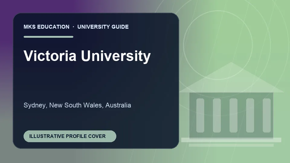 Illustrative MKS Education profile cover for Victoria University in Australia