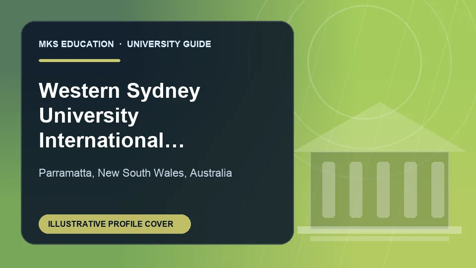 Illustrative MKS Education profile cover for Western Sydney University International College in Australia