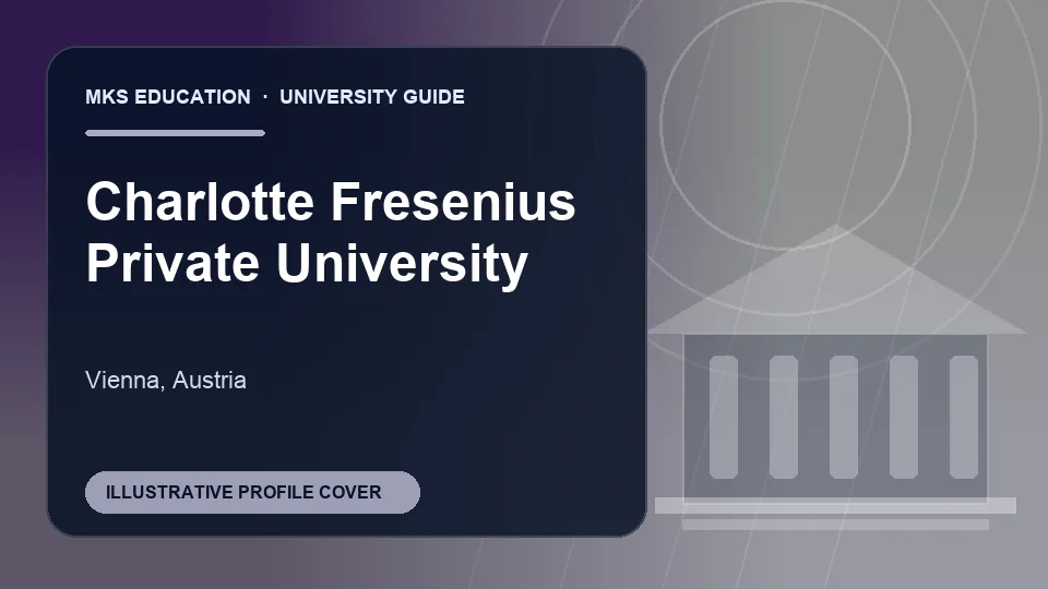 Illustrative MKS Education profile cover for Charlotte Fresenius Private University in Austria
