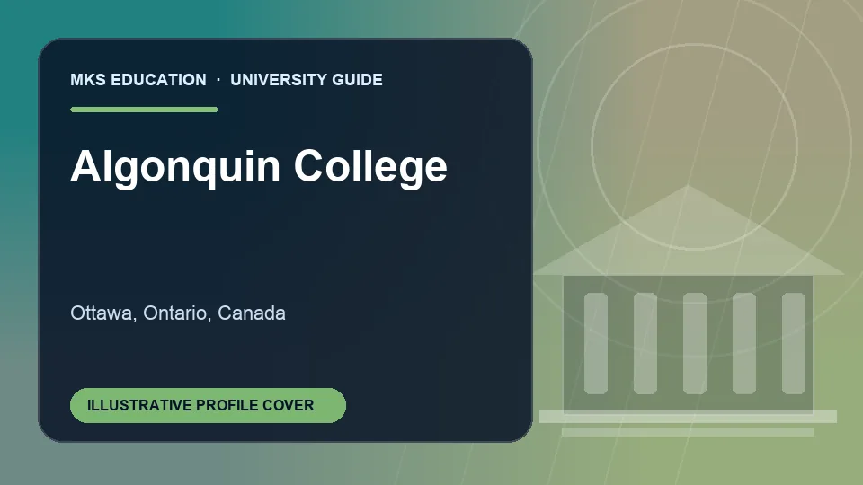Illustrative MKS Education profile cover for Algonquin College in Canada