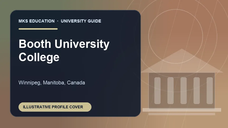 Illustrative MKS Education profile cover for Booth University College in Canada