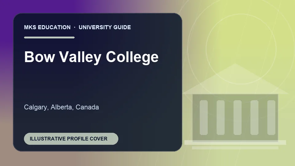 Illustrative MKS Education profile cover for Bow Valley College in Canada