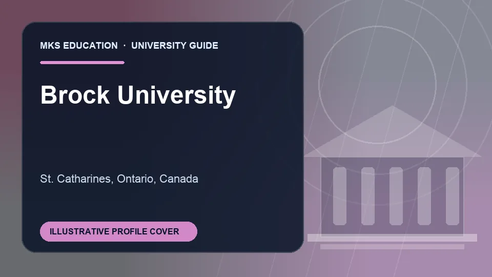 Illustrative MKS Education profile cover for Brock University in Canada