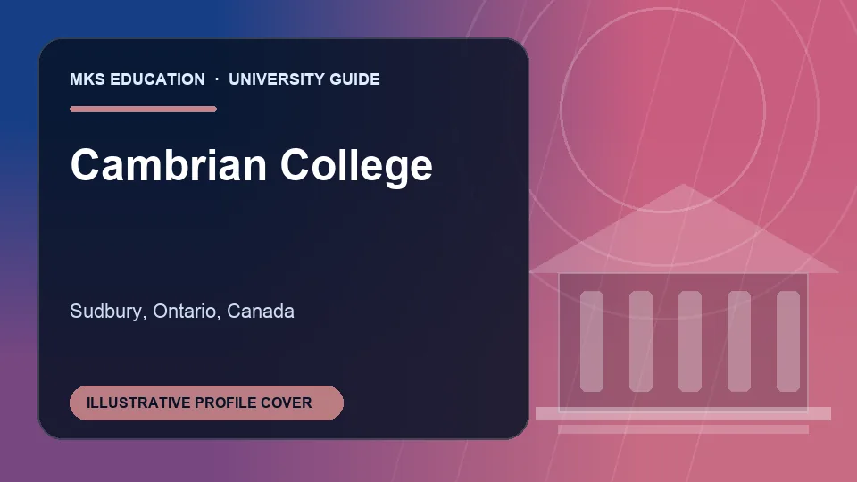 Illustrative MKS Education profile cover for Cambrian College in Canada