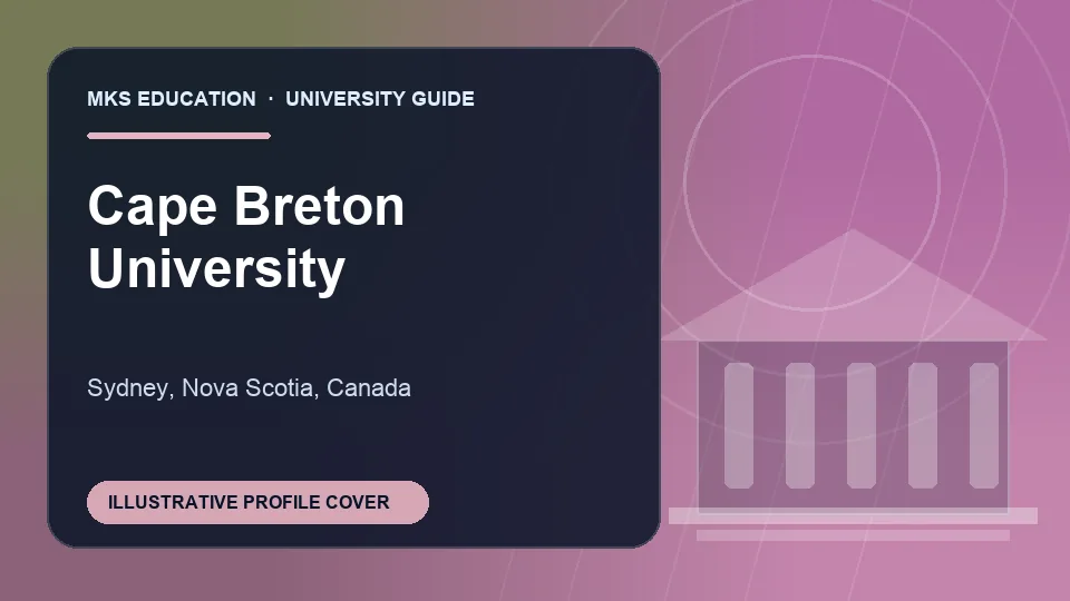 Illustrative MKS Education profile cover for Cape Breton University in Canada
