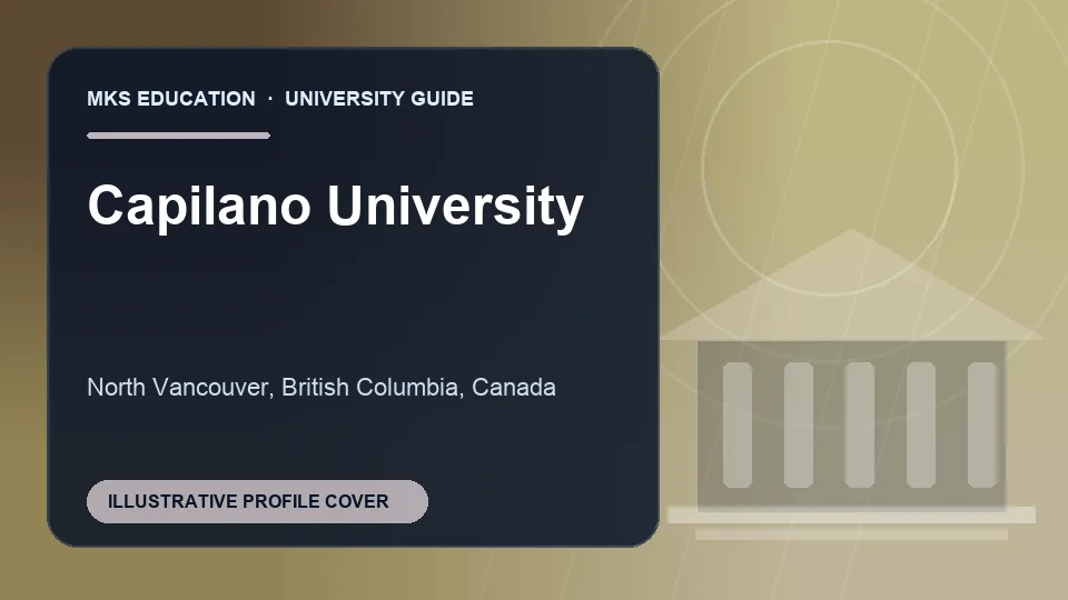 Illustrative MKS Education profile cover for Capilano University in Canada