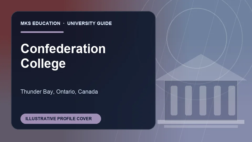 Illustrative MKS Education profile cover for Confederation College in Canada