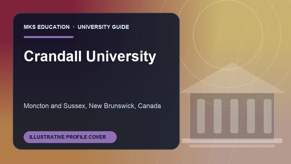 Illustrative MKS Education profile cover for Crandall University in Canada