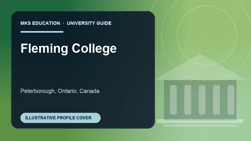 Illustrative MKS Education profile cover for Fleming College in Canada