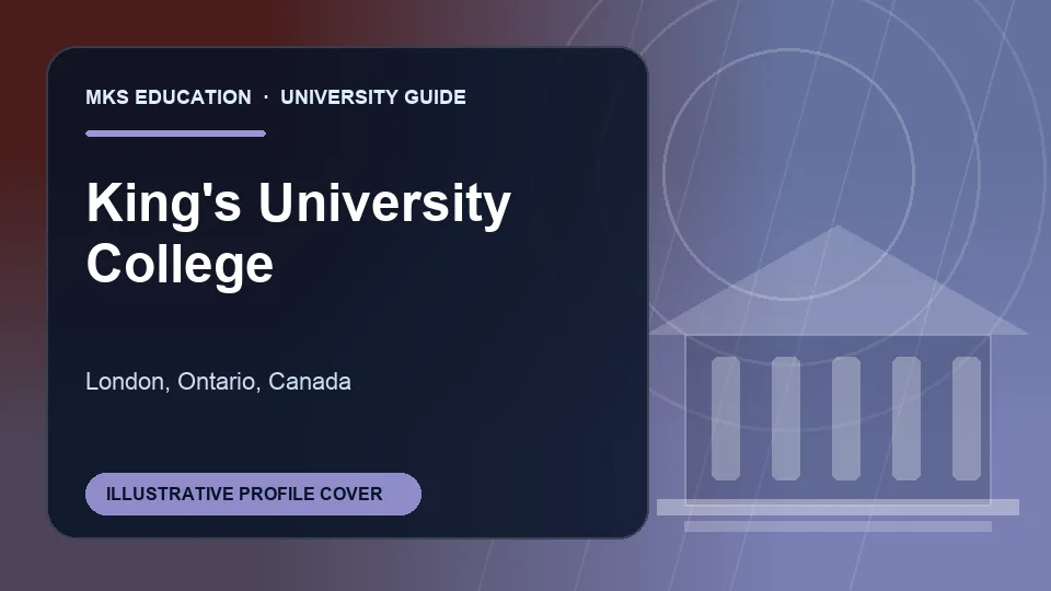Illustrative MKS Education profile cover for King's University College in Canada