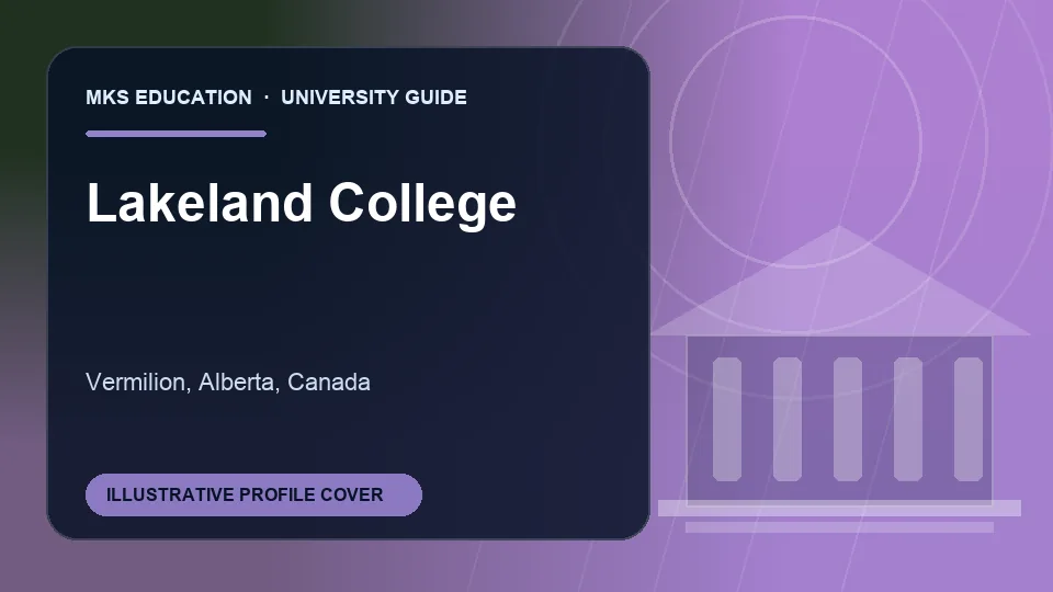 Illustrative MKS Education profile cover for Lakeland College in Canada