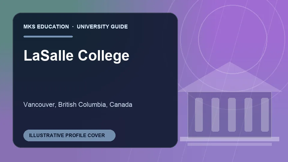 Illustrative MKS Education profile cover for LaSalle College in Canada
