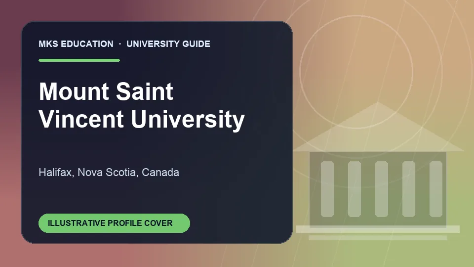 Illustrative MKS Education profile cover for Mount Saint Vincent University in Canada