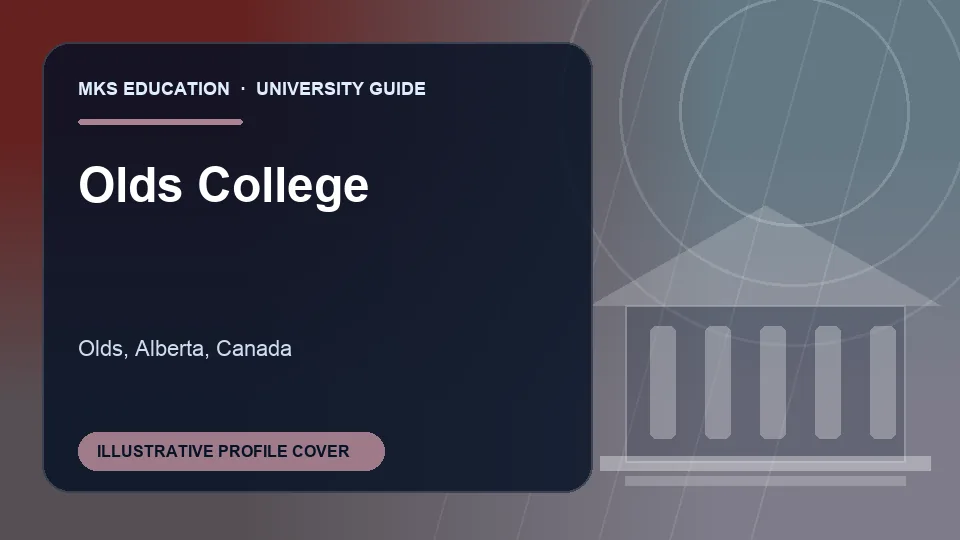 Illustrative MKS Education profile cover for Olds College in Canada