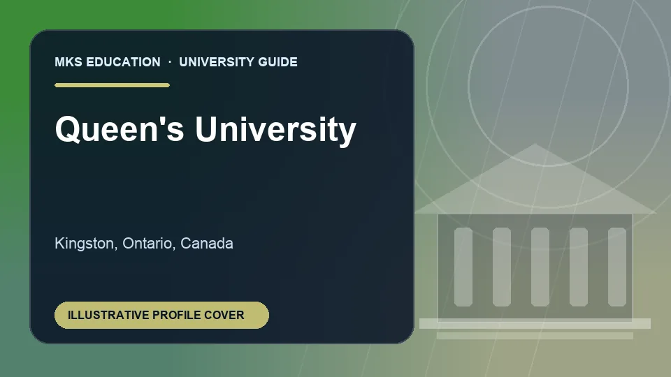 Illustrative MKS Education profile cover for Queen's University in Canada