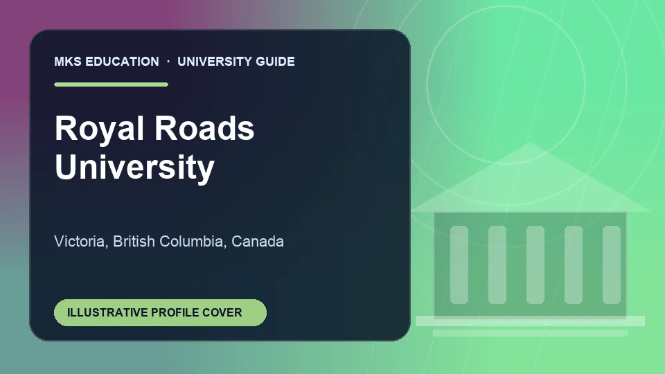 Illustrative MKS Education profile cover for Royal Roads University in Canada