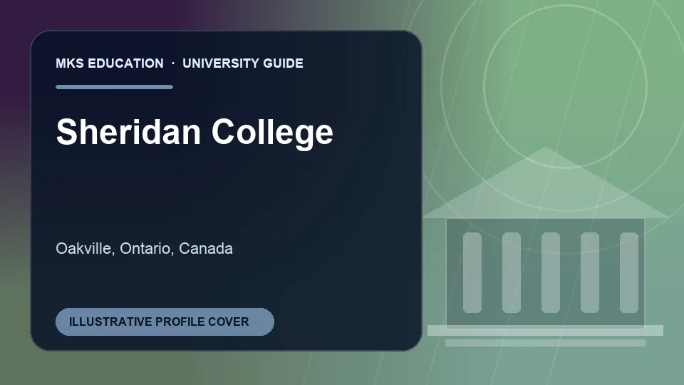 Illustrative MKS Education profile cover for Sheridan College in Canada