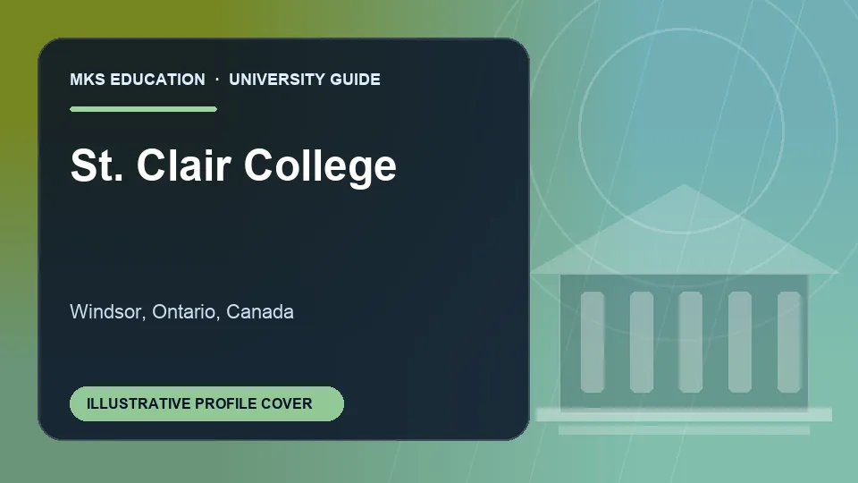 Illustrative MKS Education profile cover for St. Clair College in Canada
