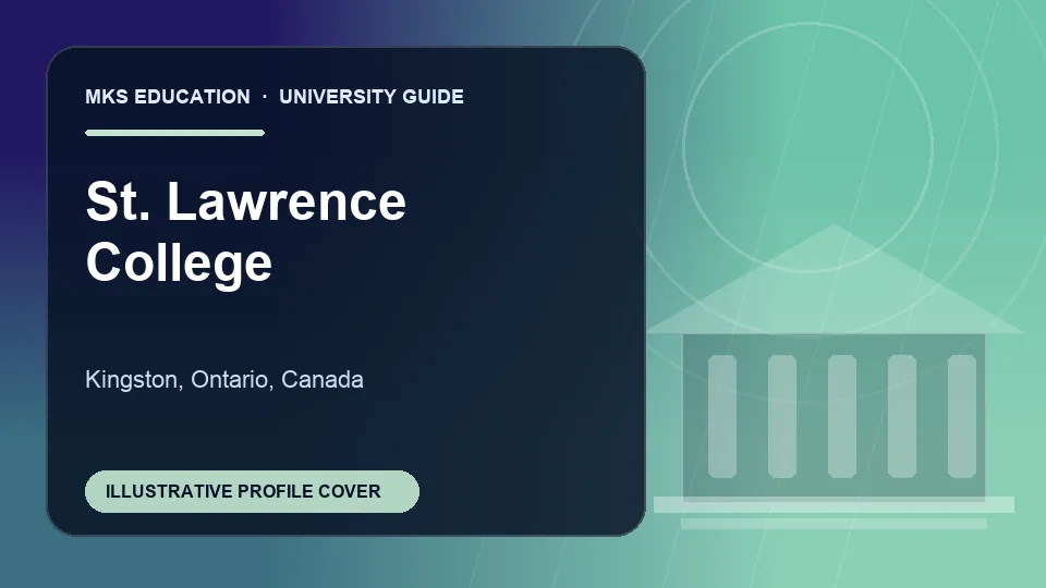 Illustrative MKS Education profile cover for St. Lawrence College in Canada