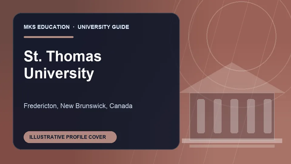 Illustrative MKS Education profile cover for St. Thomas University in Canada