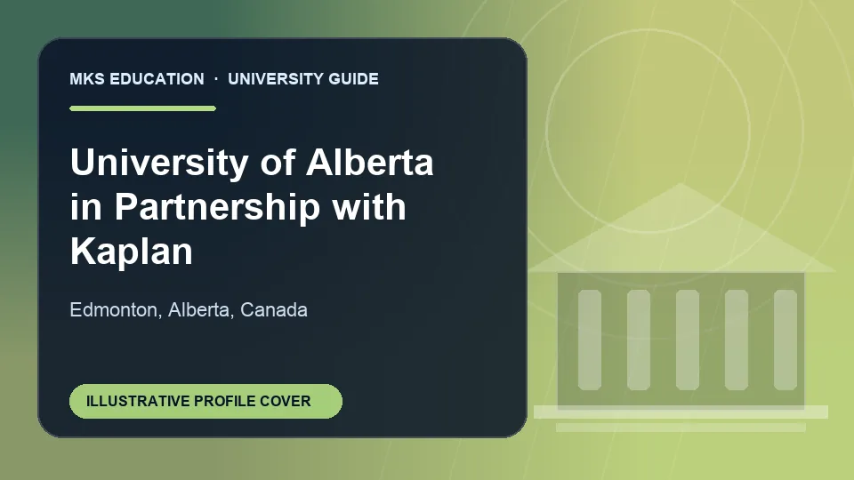 Illustrative MKS Education profile cover for University of Alberta in Partnership with Kaplan in Canada