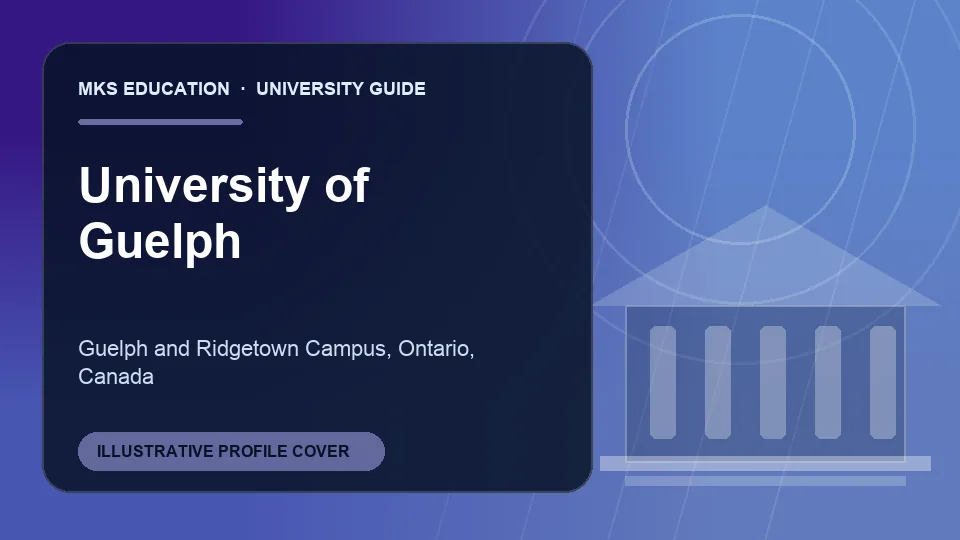 Illustrative MKS Education profile cover for University of Guelph in Canada