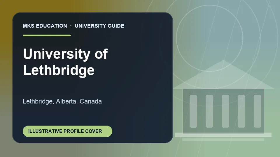 Illustrative MKS Education profile cover for University of Lethbridge in Canada