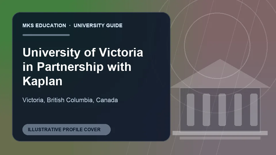 Illustrative MKS Education profile cover for University of Victoria in Partnership with Kaplan in Canada