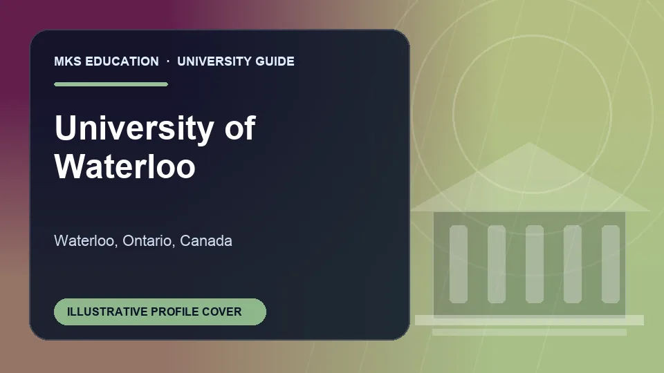 Illustrative MKS Education profile cover for University of Waterloo in Canada