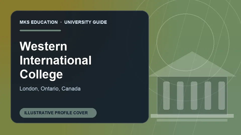 Illustrative MKS Education profile cover for Western International College in Canada