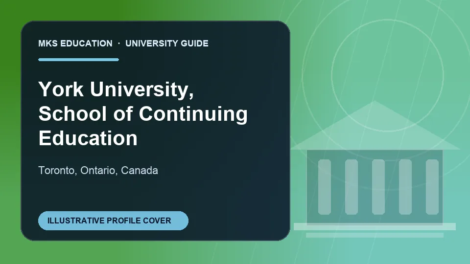Illustrative MKS Education profile cover for York University, School of Continuing Education in Canada