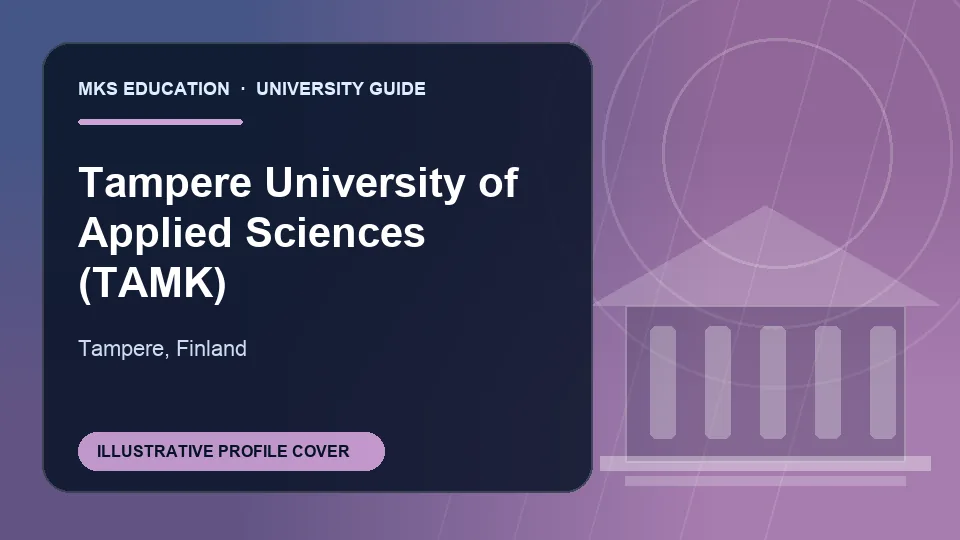 Illustrative MKS Education profile cover for Tampere University of Applied Sciences (TAMK) in Finland