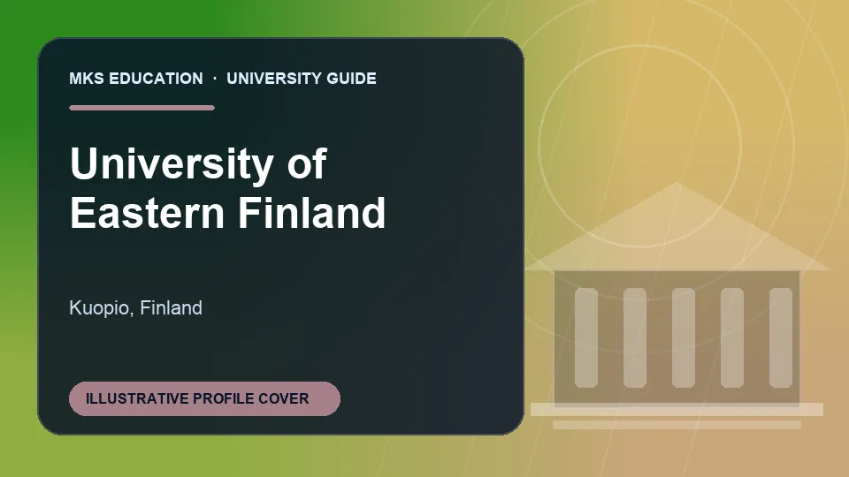 Illustrative MKS Education profile cover for University of Eastern Finland in Finland
