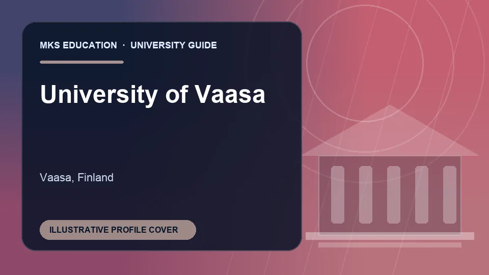 Illustrative MKS Education profile cover for University of Vaasa in Finland