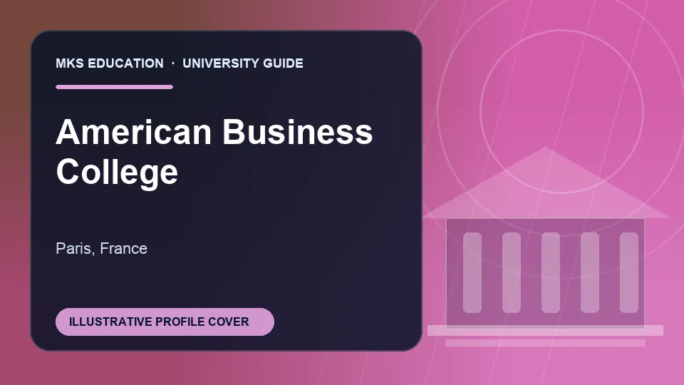Illustrative MKS Education profile cover for American Business College in France